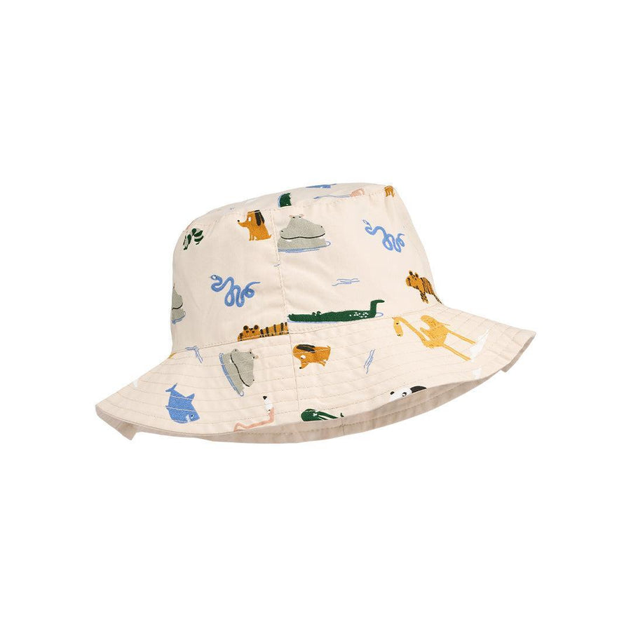 Liewood Damon Reversible Bucket Hat - Around The World / Sandy-Hats-Around The World / Sandy-0-3m | Natural Baby Shower