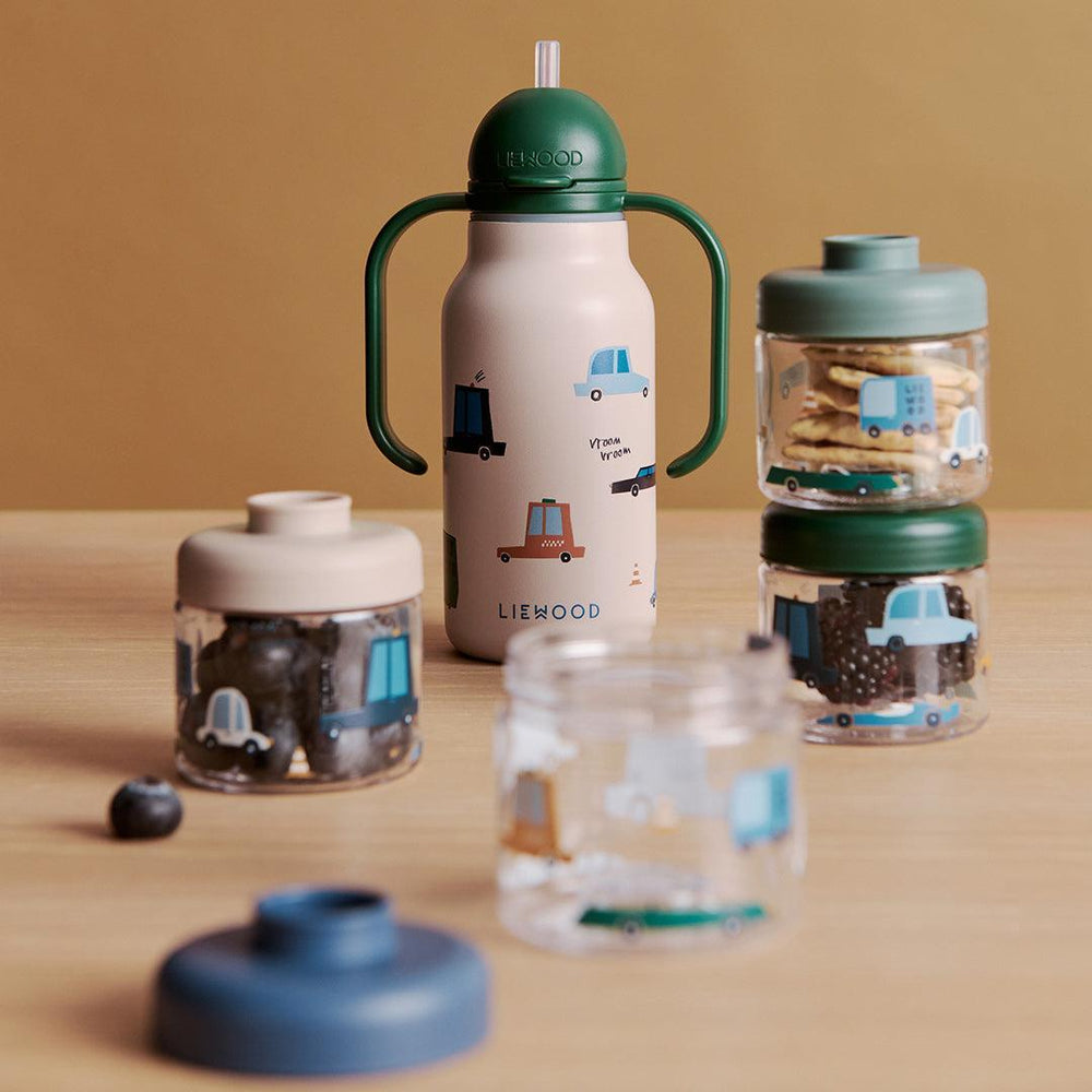 Liewood Kimmie Water Bottle 250ml - Cars / Sandy-Drinking Bottles-Cars / Sandy- | Natural Baby Shower