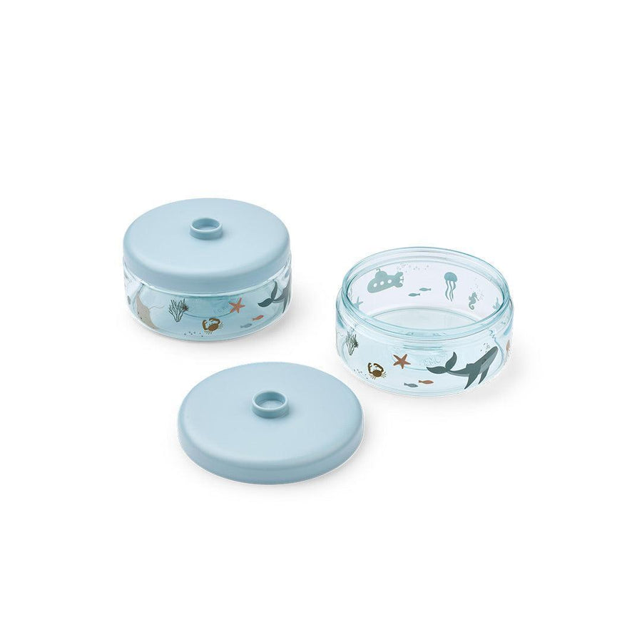 Liewood Dominique Food Tritan Boxes 500 ml 2-Pack - Sea Creature / Sandy-Snack Boxes-Sea Creature / Sandy-500ml | Natural Baby Shower