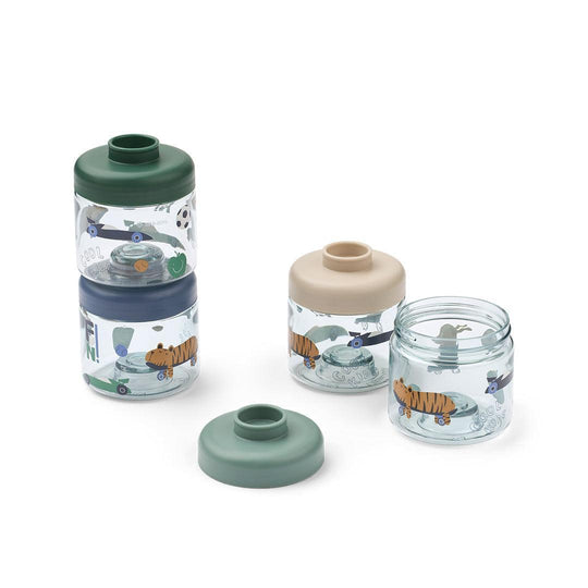 Liewood Dominique Food Tritan Boxes 100 ml 4-Pack - Fun / Beach Blue-Snack Boxes-Fun / Beach Blue-100ml | Natural Baby Shower