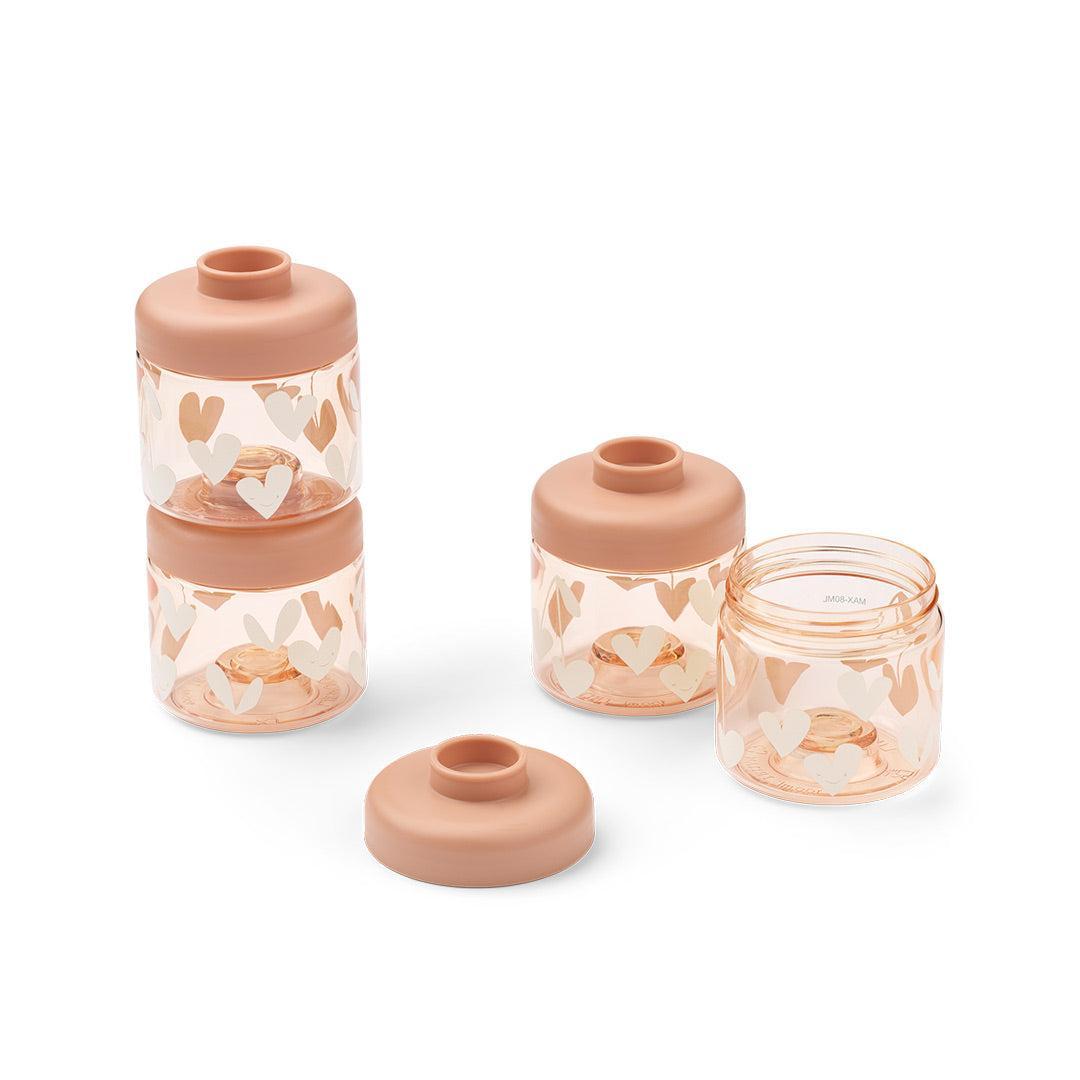 Liewood Dominique Food Tritan Boxes 100 ml 4-Pack - Sweethearts / Pale Tuscany-Snack Boxes-Sweethearts / Pale Tuscany-100ml | Natural Baby Shower