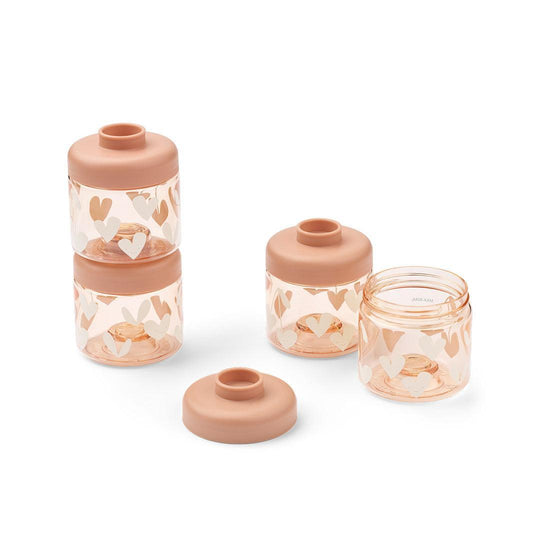 Liewood Dominique Food Tritan Boxes 100 ml 4-Pack - Sweethearts / Pale Tuscany-Snack Boxes-Sweethearts / Pale Tuscany-100ml | Natural Baby Shower