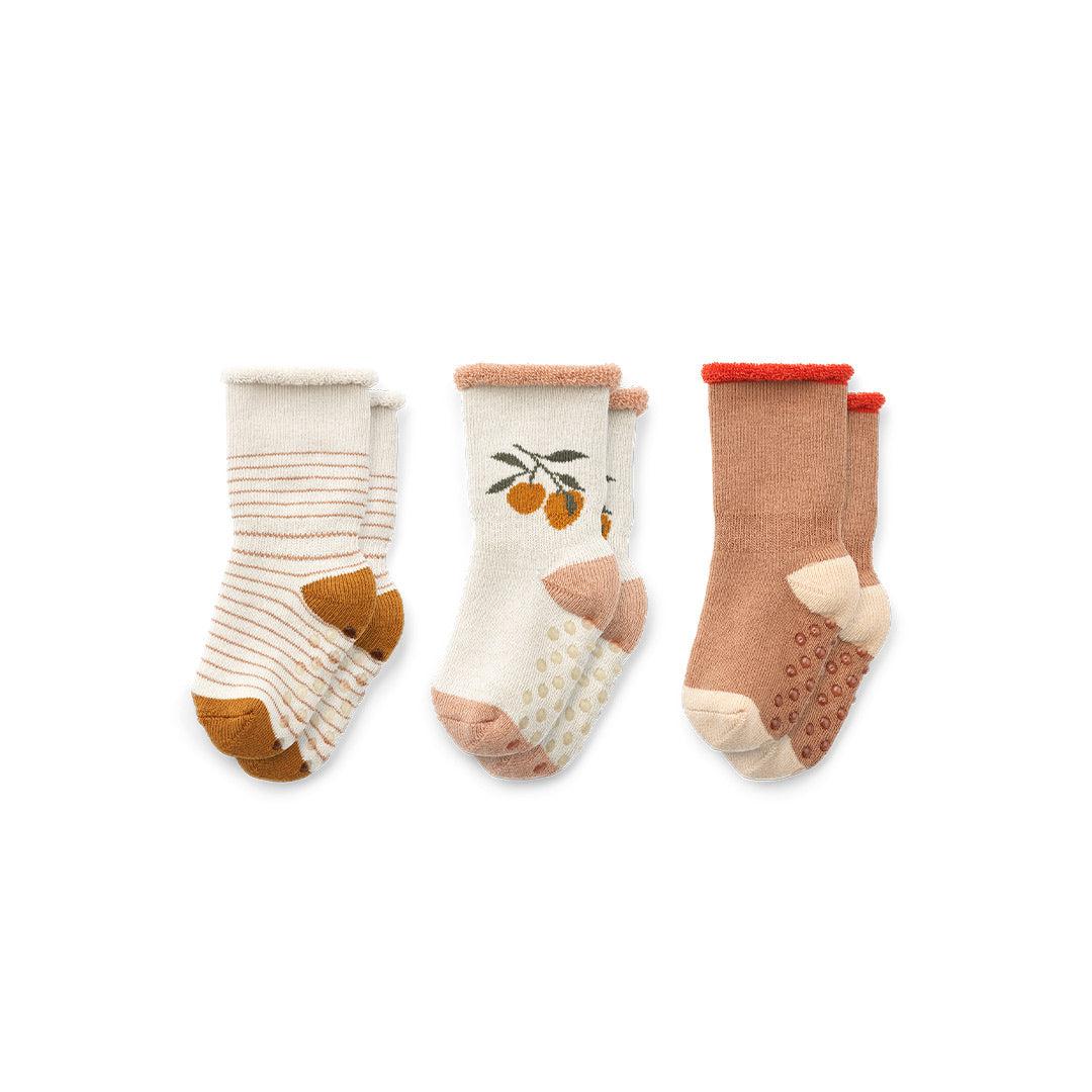 Liewood Eloy Baby Socks 3-Pack - Peach/Sandy-Socks-Peach/Sandy-17-18 | Natural Baby Shower
