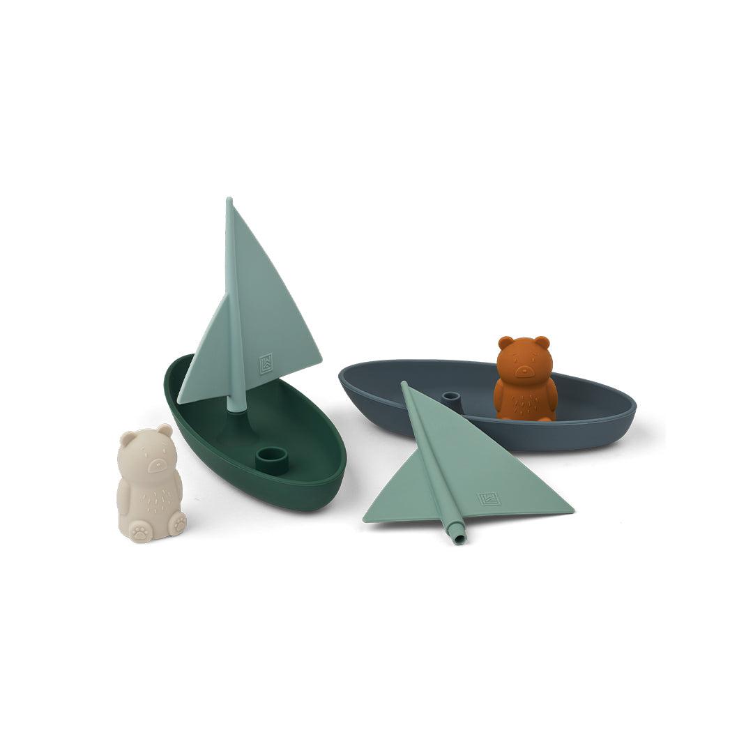 Liewood Ensley Boats - 2 Pack - Whale Blue Multi Mix-Bath Toys-Whale Blue Multi Mix- | Natural Baby Shower