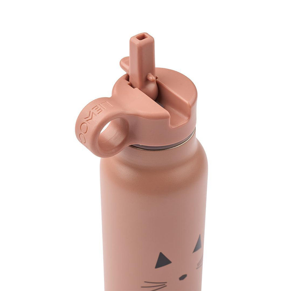 Liewood Falk Water Bottle 350ml - Cat Dark Rose-Drinking Bottles-Cat Dark Rose-One Size | Natural Baby Shower