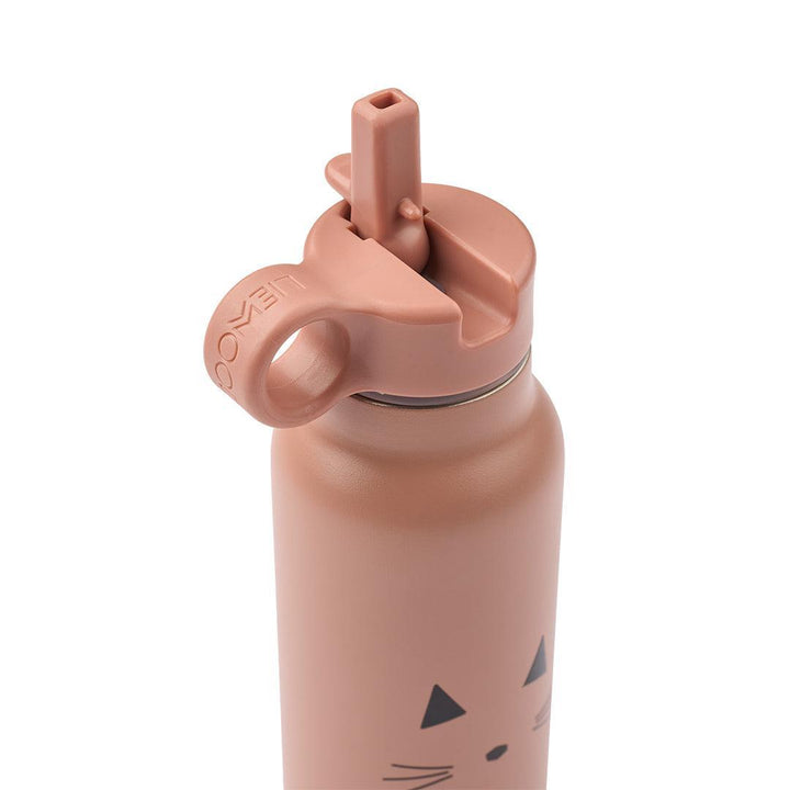 Liewood Falk Water Bottle 350ml - Cat Dark Rose-Drinking Bottles-Cat Dark Rose-One Size | Natural Baby Shower