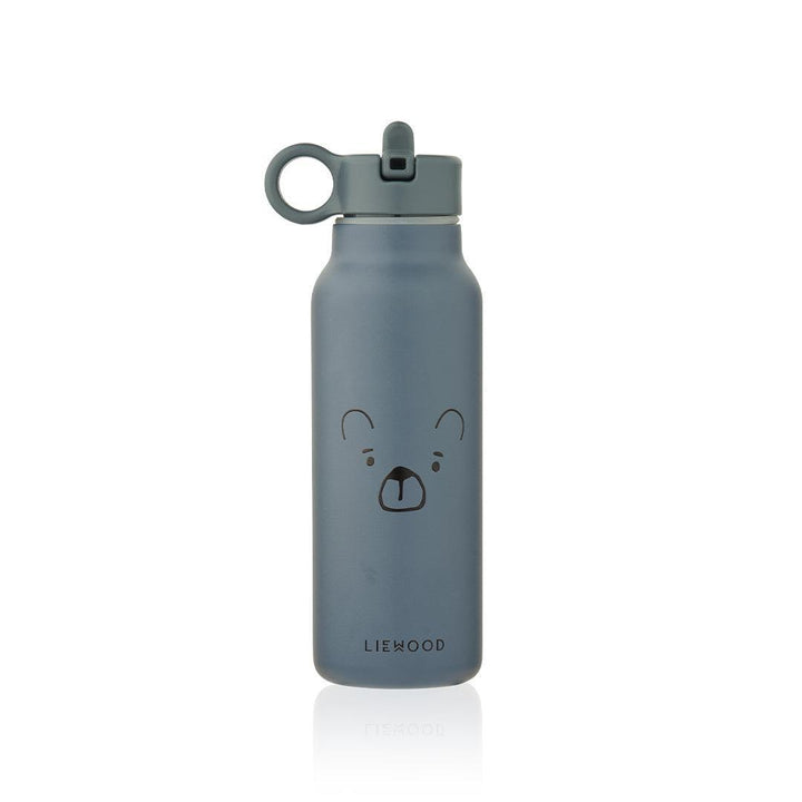 Liewood Falk Water Bottle 350ml - Mr Bear Whale Blue-Drinking Bottles-Mr Bear Whale Blue-One Size | Natural Baby Shower
