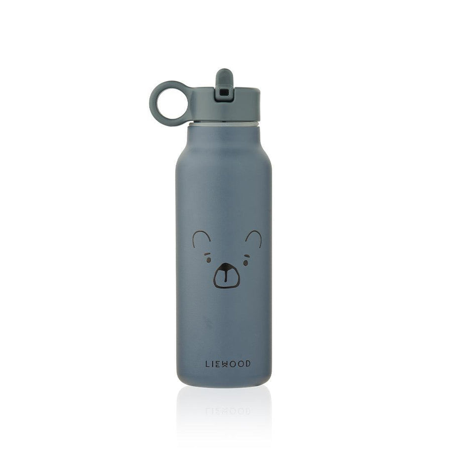 Liewood Falk Water Bottle 350ml - Mr Bear Whale Blue-Drinking Bottles-Mr Bear Whale Blue-One Size | Natural Baby Shower