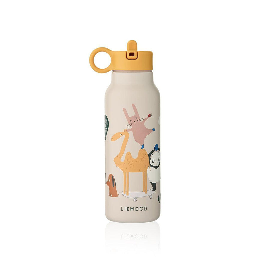 Liewood Falk Water Bottle 350ml - Around The World / Sandy-Drinking Bottles-Around The World / Sandy-350ml | Natural Baby Shower
