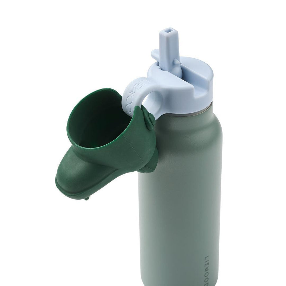 Liewood Falk Water Bottle With Crocodile Lid 350ml - Peppermint / Garden Green-Drinking Bottles-Peppermint / Garden Green-350ml | Natural Baby Shower
