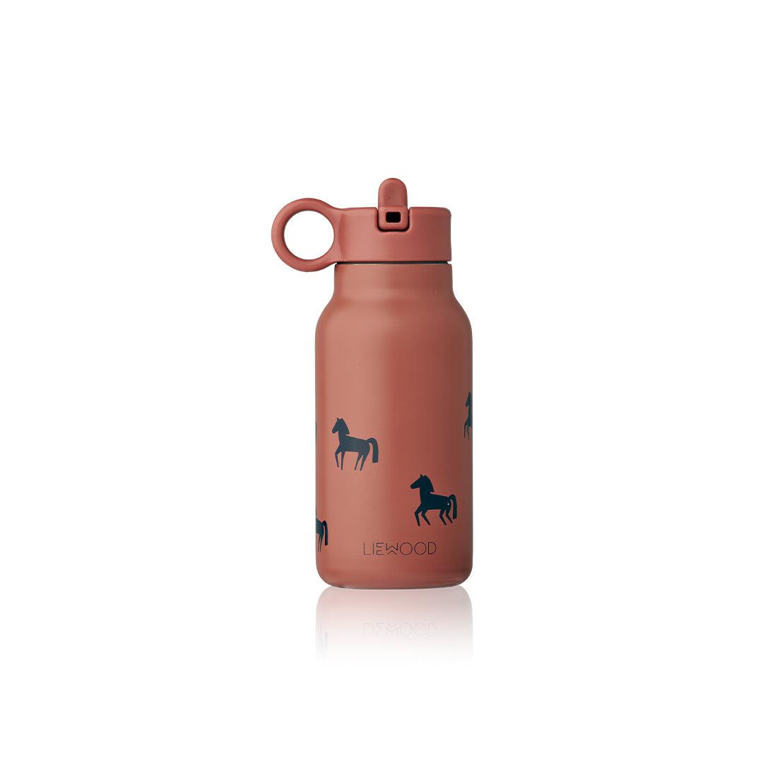 Liewood Falk Water Bottle - Horses/Dark Rosetta-Baby Bottles-Horses/Dark Rosetta-250ml | Natural Baby Shower
