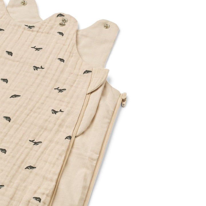 Liewood Flora Printed Sleeping Bag - Mini Whale / Sandy-Sleeping Bags-Mini Whale / Sandy-56/68 | Natural Baby Shower