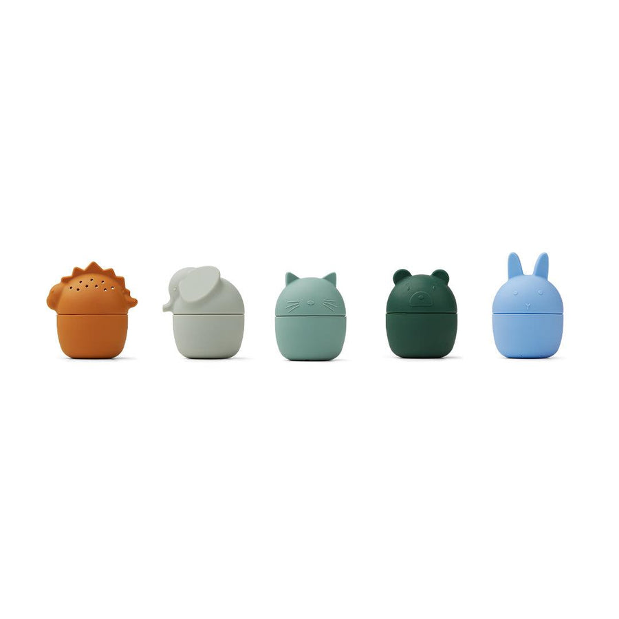Liewood Gaby Bath Toys - 5 Pack - Blue Multi Mix-Bath Toys-Blue Multi Mix- | Natural Baby Shower