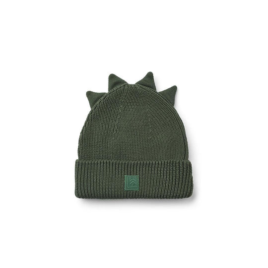 Liewood Gina Dino Beanie Hat - Hunter Green-Hats-Hunter Green-1-2y | Natural Baby Shower