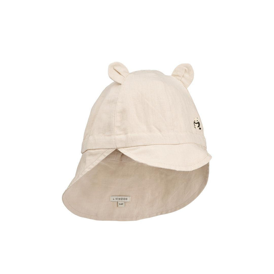 Liewood Gorm Linen Sun Hat With Ears - Panda / Sandy-Hats-Panda / Sandy-0-3m | Natural Baby Shower