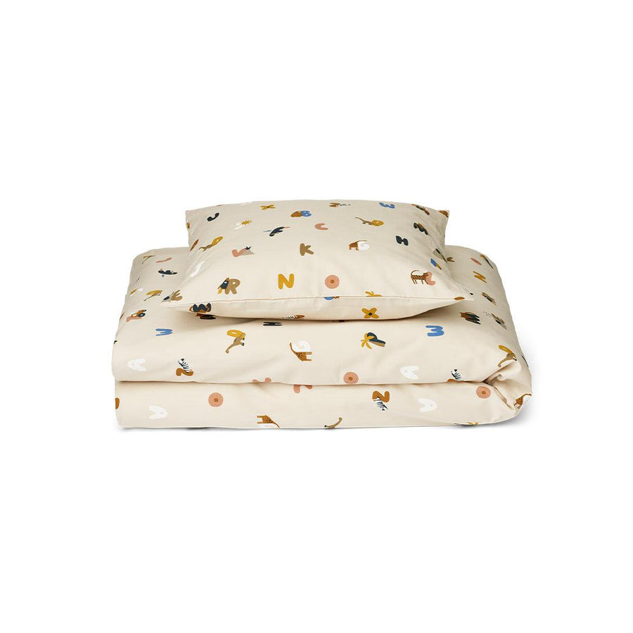 Liewood Ingeborg Junior Printed Bedding - Alphabet/Sandy-Bedding Sets-Alphabet/Sandy- | Natural Baby Shower
