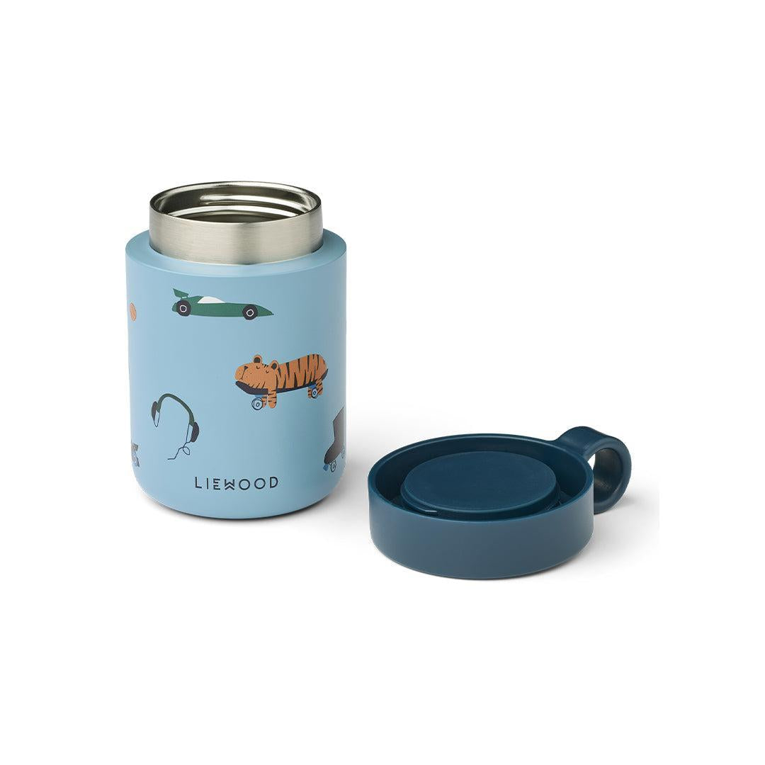 Liewood Kiani Printed Food Jar - Fun / Beach Blue-Food Storage-Fun / Beach Blue- | Natural Baby Shower