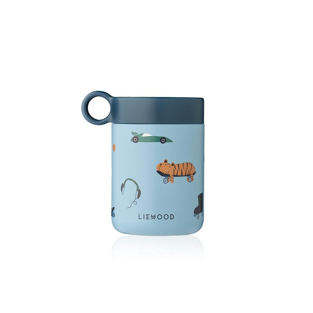 Liewood Kiani Printed Food Jar - Fun / Beach Blue-Food Storage-Fun / Beach Blue- | Natural Baby Shower