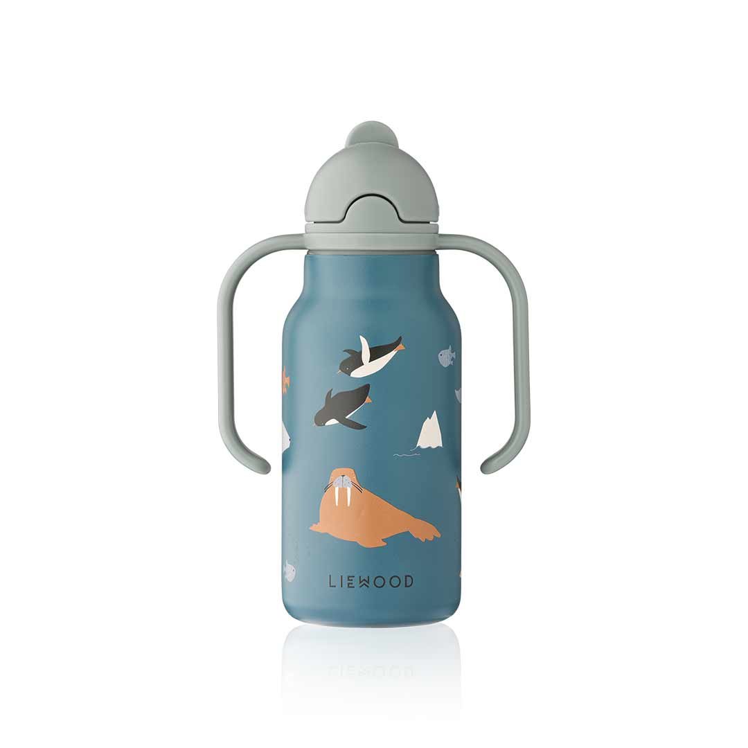 Liewood Kimmie Water Bottle 250 ml - Arctic Sea / Ocean View-Drinking Bottles-Arctic Sea / Ocean View-One size | Natural Baby Shower