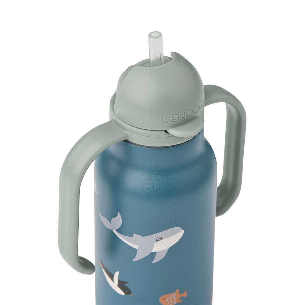 Liewood Kimmie Water Bottle 250 ml - Arctic Sea / Ocean View-Drinking Bottles-Arctic Sea / Ocean View-One size | Natural Baby Shower