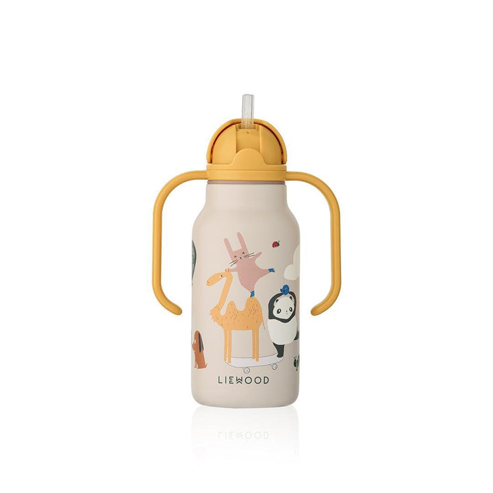 Liewood Kimmie Water Bottle 250ml - Around The World / Sandy-Drinking Bottles-Around The World / Sandy-250ml | Natural Baby Shower