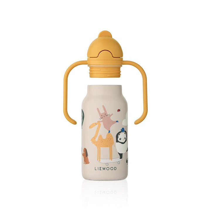 Liewood Kimmie Water Bottle 250ml - Around The World / Sandy-Drinking Bottles-Around The World / Sandy-250ml | Natural Baby Shower