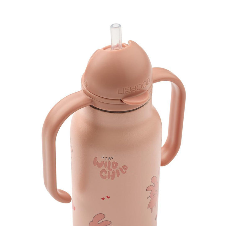 Liewood Kimmie Water Bottle 250ml - Wild Child / Rosey-Drinking Bottles- | Natural Baby Shower