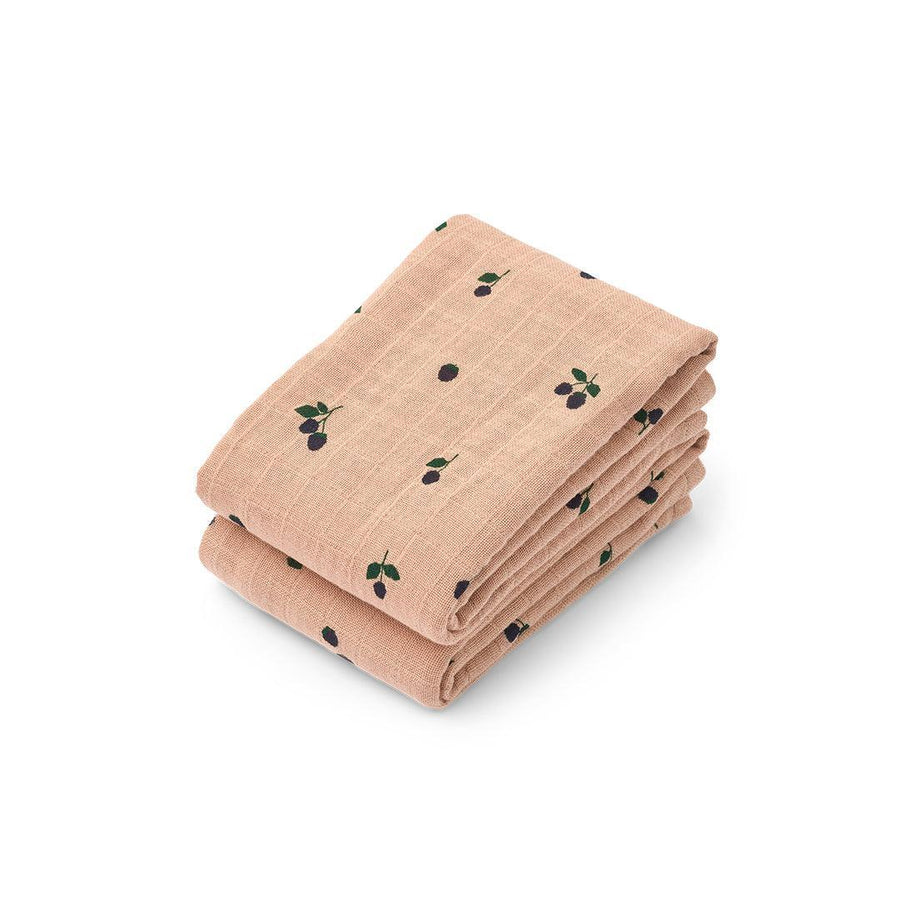 Liewood Lewis Muslin Cloth 2-Pack - Mini Berry / Pale Tuscany-Muslin Squares-Mini Berry / Pale Tuscany-One size | Natural Baby Shower