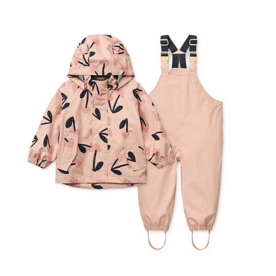 Liewood Manu Rainwear Set - Mega Cherry Heart/ Rosey Mix-Rainsuits + Sets-Mega Cherry Heart/ Rosey Mix-80 | Natural Baby Shower