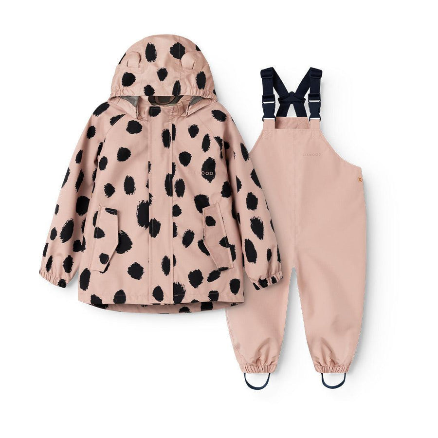Liewood Manu Rainwear Set - Mega Leo Spot / Pale Tuscany-Rainsuits + Sets-80- | Natural Baby Shower