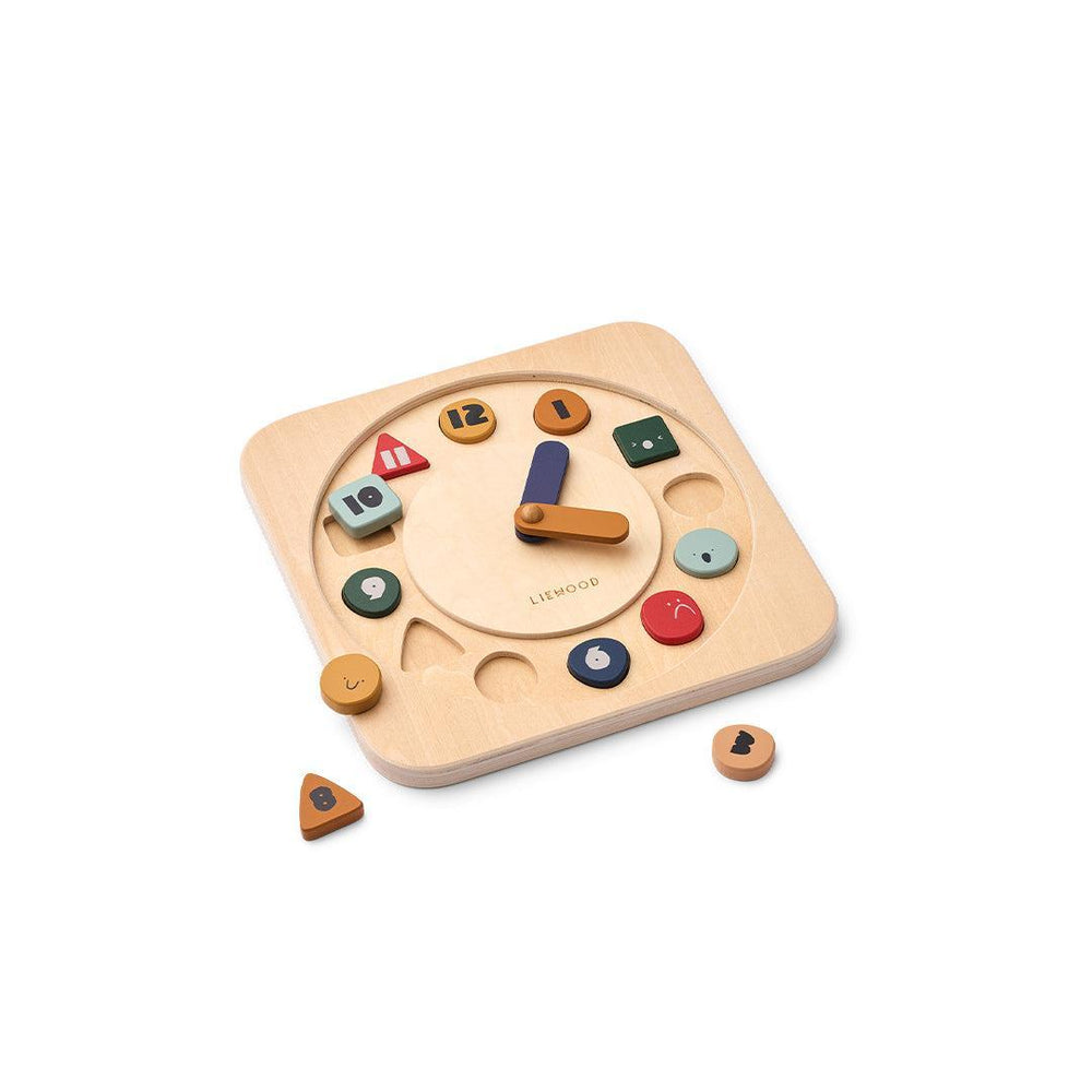 Liewood Karamo Moods & Time Activity Board - Characters / Sandy-Puzzles + Games-Characters / Sandy-One size | Natural Baby Shower
