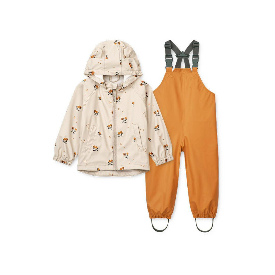 Liewood Melodi Printed Rainwear Set - Peach/Sandy-Rainsuits + Sets-Peach/Sandy-80 | Natural Baby Shower