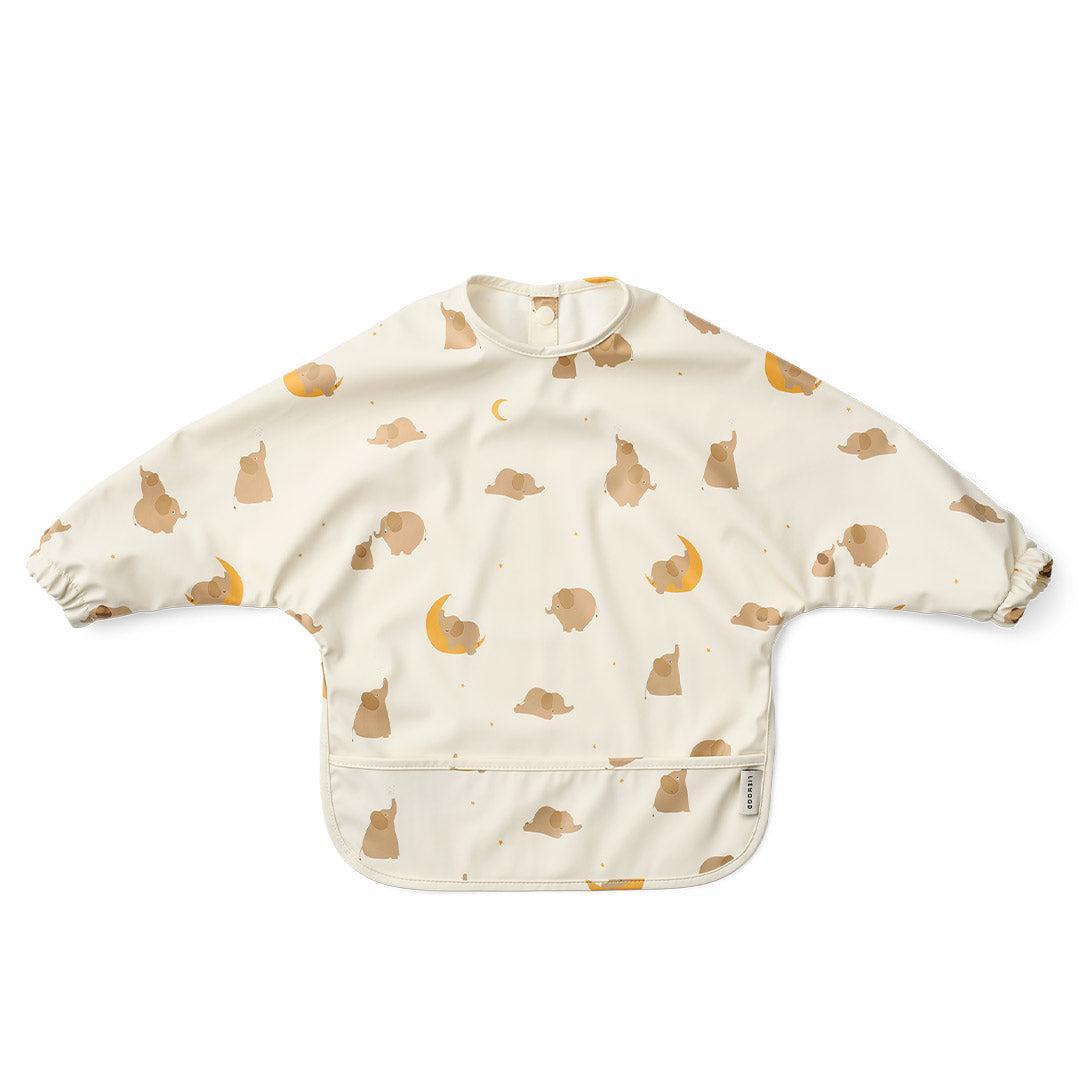 Liewood Merle Printed Cape Bib - Elephant / Creme De La Creme-Bibs-Elephant / Creme De La Creme-One size | Natural Baby Shower
