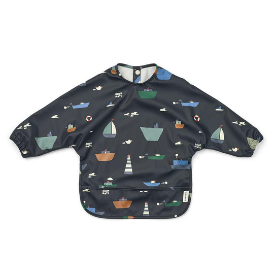 Liewood Merle Printed Cape Bib - Sailing / Classic Navy-Bibs-Sailing / Classic Navy-One Size | Natural Baby Shower