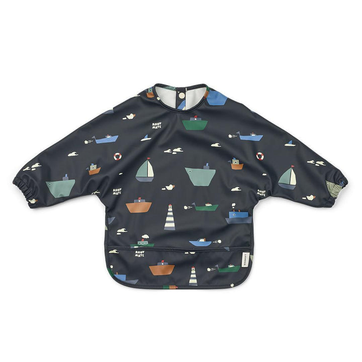 Liewood Merle Printed Cape Bib - Sailing / Classic Navy-Bibs-Sailing / Classic Navy-One Size | Natural Baby Shower