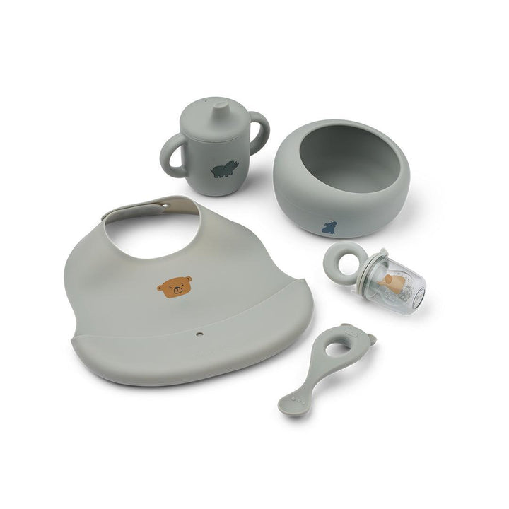 Liewood Mileah Baby Weaning Mealtime - Dove Blue-Feeding Sets-Dove Blue-One size | Natural Baby Shower