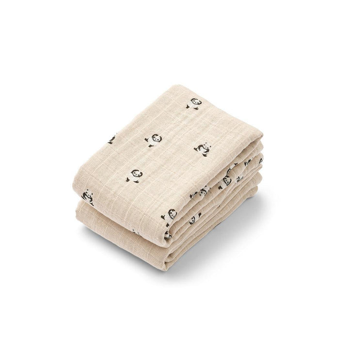 Liewood Lewis Muslin Cloth 2-Pack - Mini Panda / Sandy Mix-Muslin Squares-Mini Panda / Sandy Mix-One Size | Natural Baby Shower