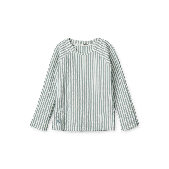 Liewood Noah Seersucker Swim Tee - Sea Blue Stripe - White-Swim Vests-Sea Blue Stripe/White-56 | Natural Baby Shower