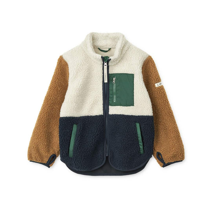 Liewood Nolan Pile Jacket - Classic Navy Multi Mix-Coats-Classic Navy Multi Mix-104 | Natural Baby Shower