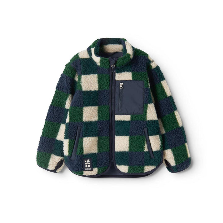 Liewood Nolan Pile Jacket - Mega Check / Bright Garden-Coats-80- | Natural Baby Shower