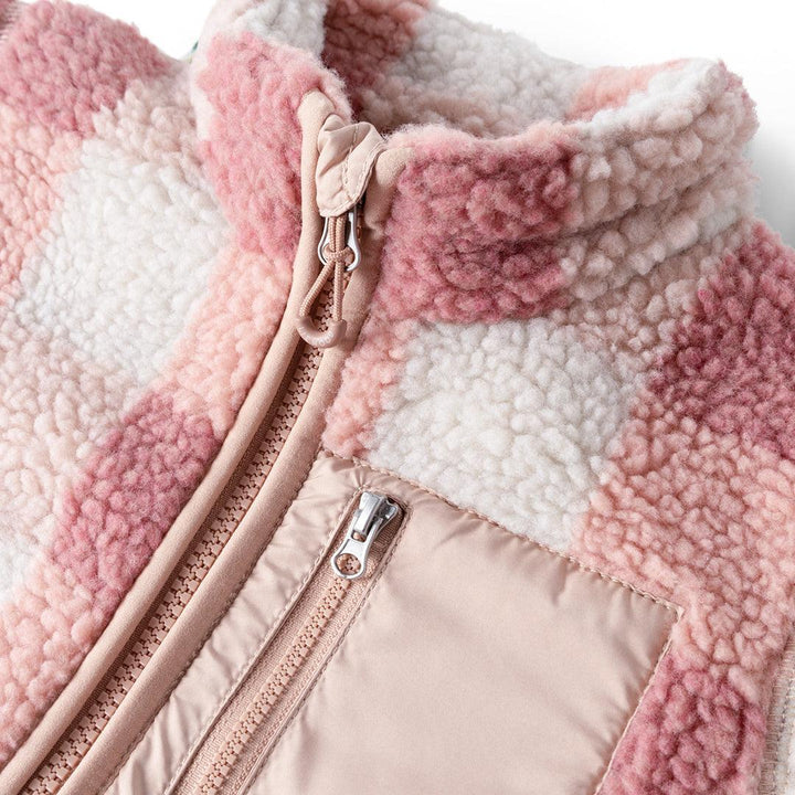 Liewood Nolan Pile Jacket - Mega Check / Rose Blush-Coats-80- | Natural Baby Shower