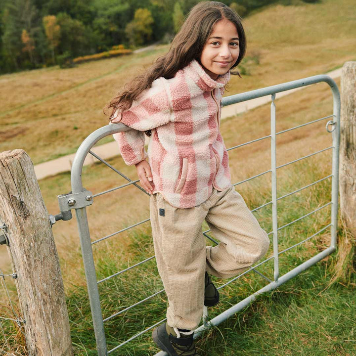 Liewood Nolan Pile Jacket - Mega Check / Rose Blush-Coats-80- | Natural Baby Shower