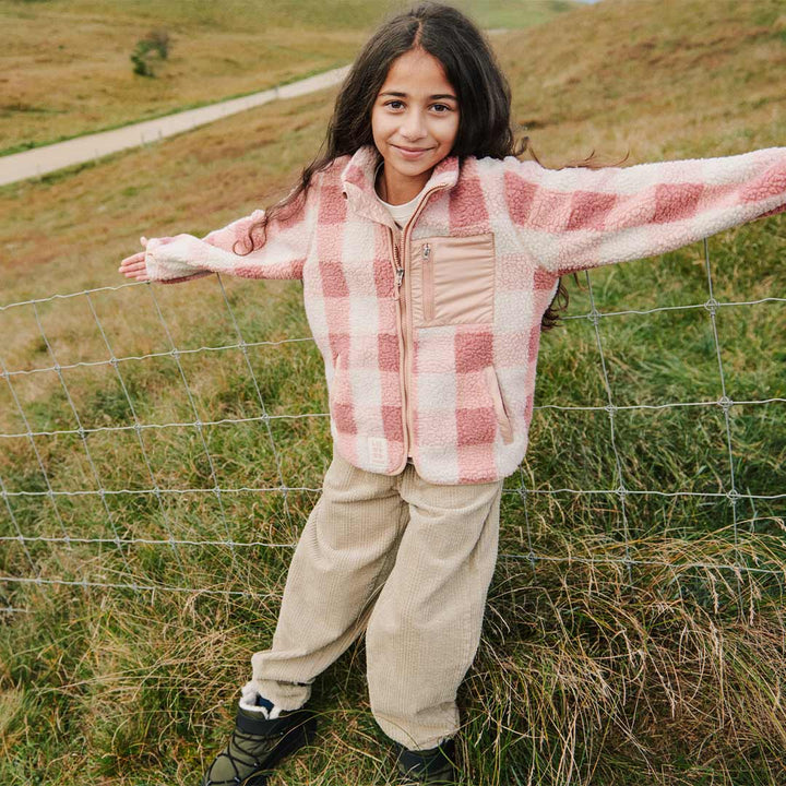 Liewood Nolan Pile Jacket - Mega Check / Rose Blush-Coats-80- | Natural Baby Shower