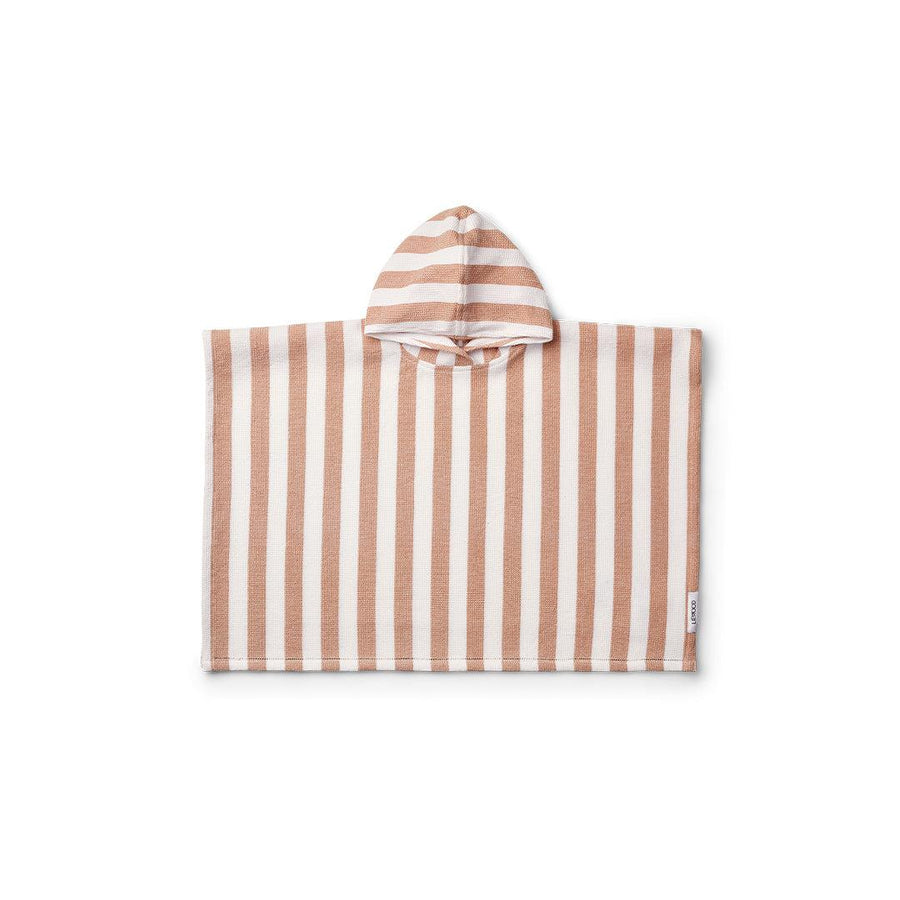 Liewood Paco Poncho - White Stripes - Tuscany Rose-Ponchos-White Stripes/Tuscany Rose-1-2y | Natural Baby Shower