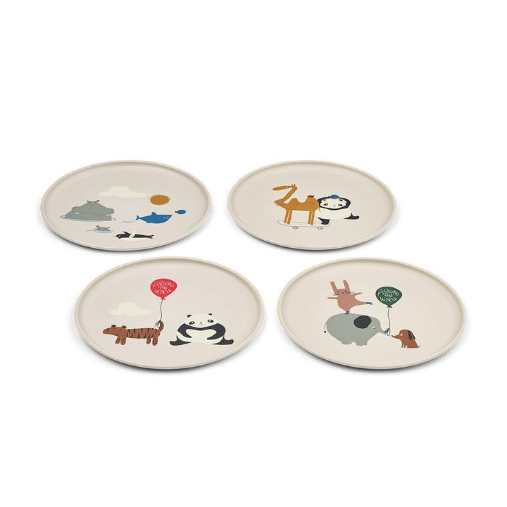 Liewood Remco Plate 4-Pack - Around The World / Sandy-Plates-Around The World / Sandy-One size | Natural Baby Shower