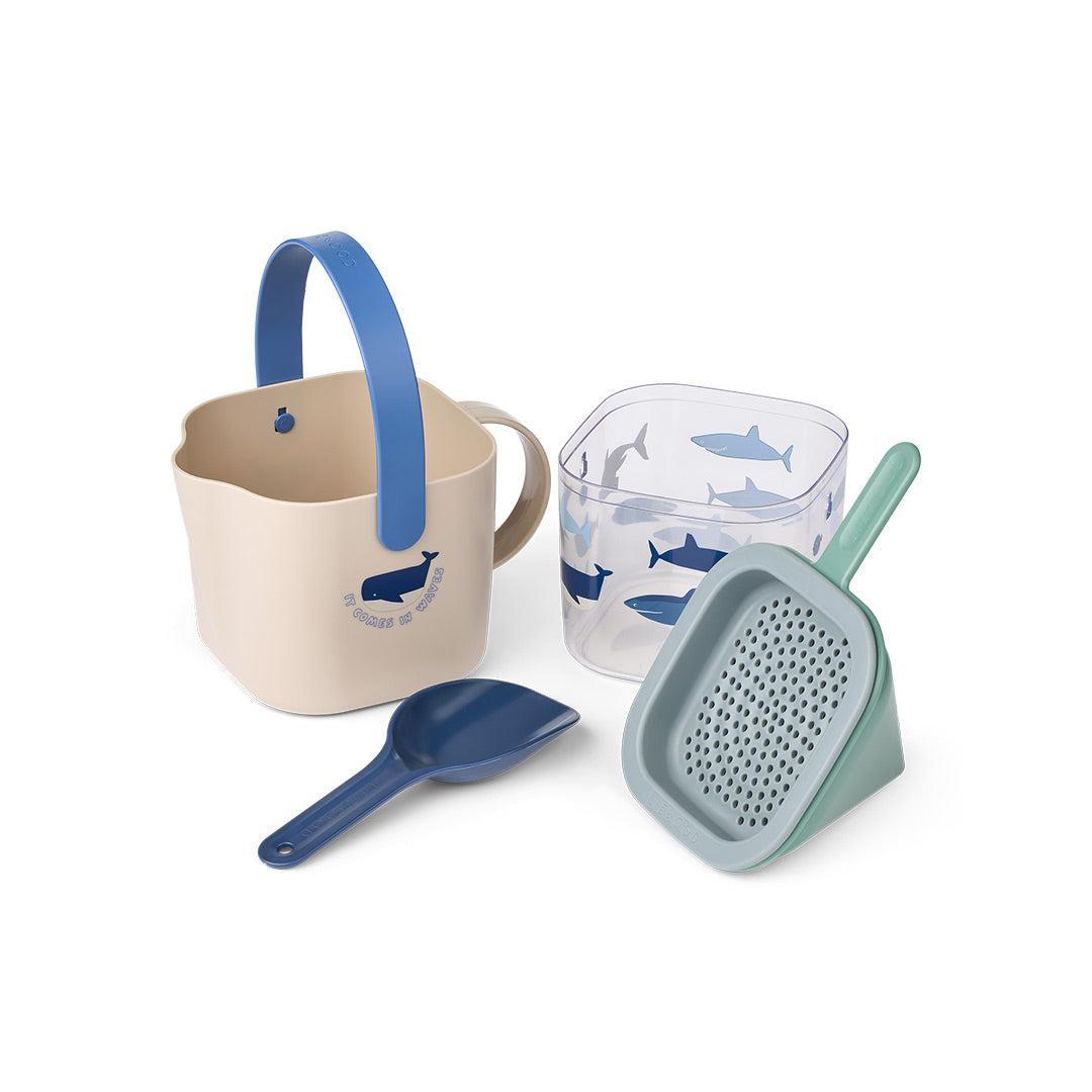 Liewood Roald Sand Set - Shark / Dove Blue-Beach Toys-Shark / Dove Blue- | Natural Baby Shower