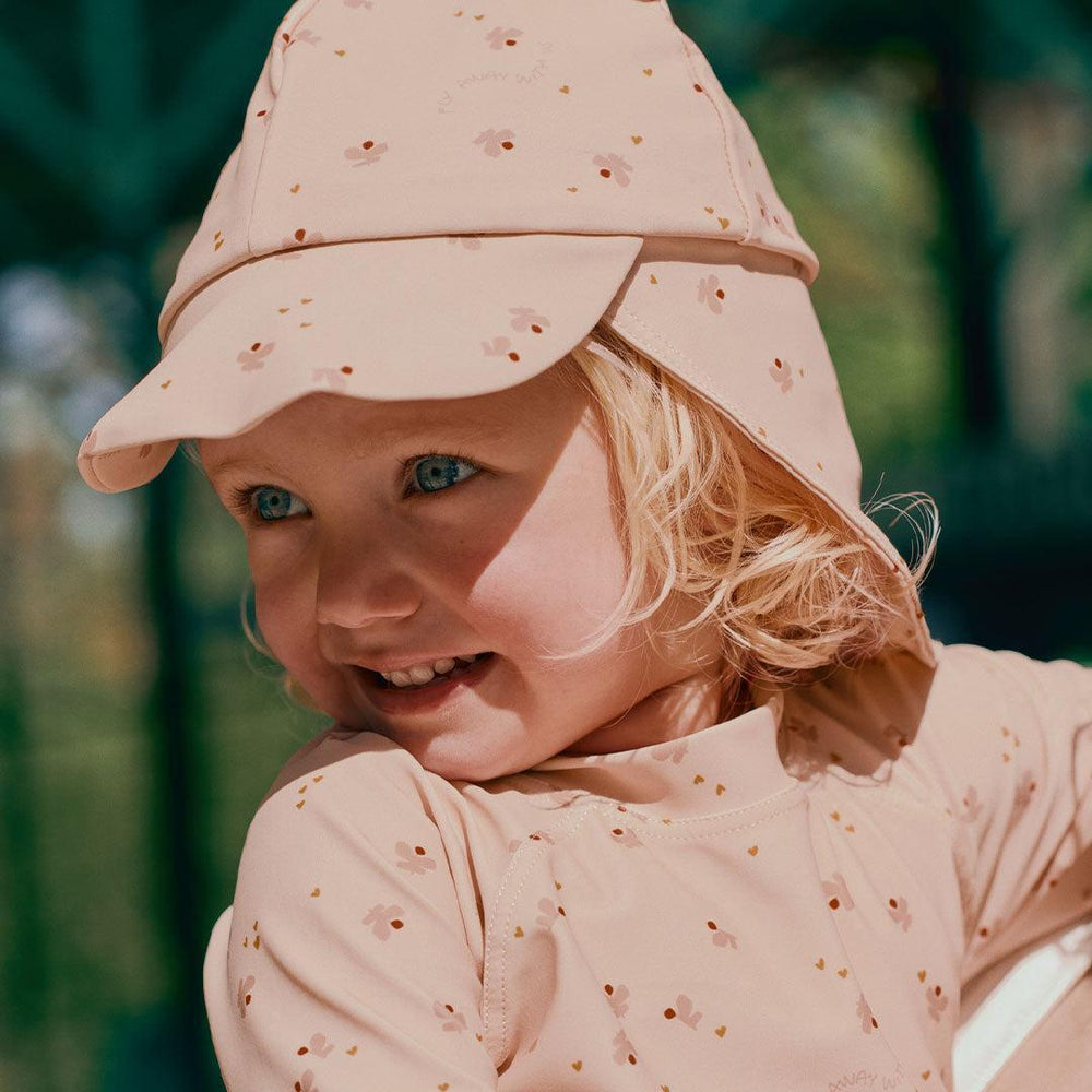 Liewood Senia Sun Hat With Ears - Mini Butterfly / Apple Blossom-Hats-Mini Butterfly / Apple Blossom-0-3m | Natural Baby Shower