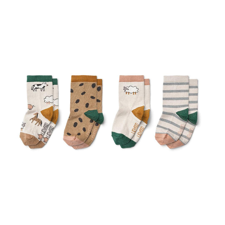 Liewood Silas Socks - 4 Pack - Farm/Sandy-Socks-Farm/Sandy-17/18 | Natural Baby Shower