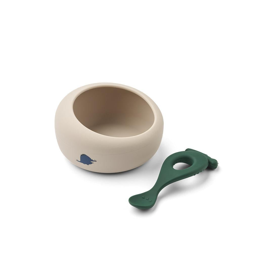 Liewood Sparia Bowl w Spoon - Dino Roar / Sandy-Bowls- | Natural Baby Shower