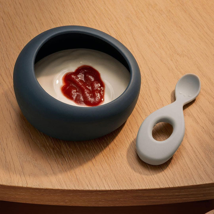 Liewood Sparia Bowl w Spoon - Whale Blue / Dove Blue-Bowls-Whale Blue / Dove Blue-One size | Natural Baby Shower